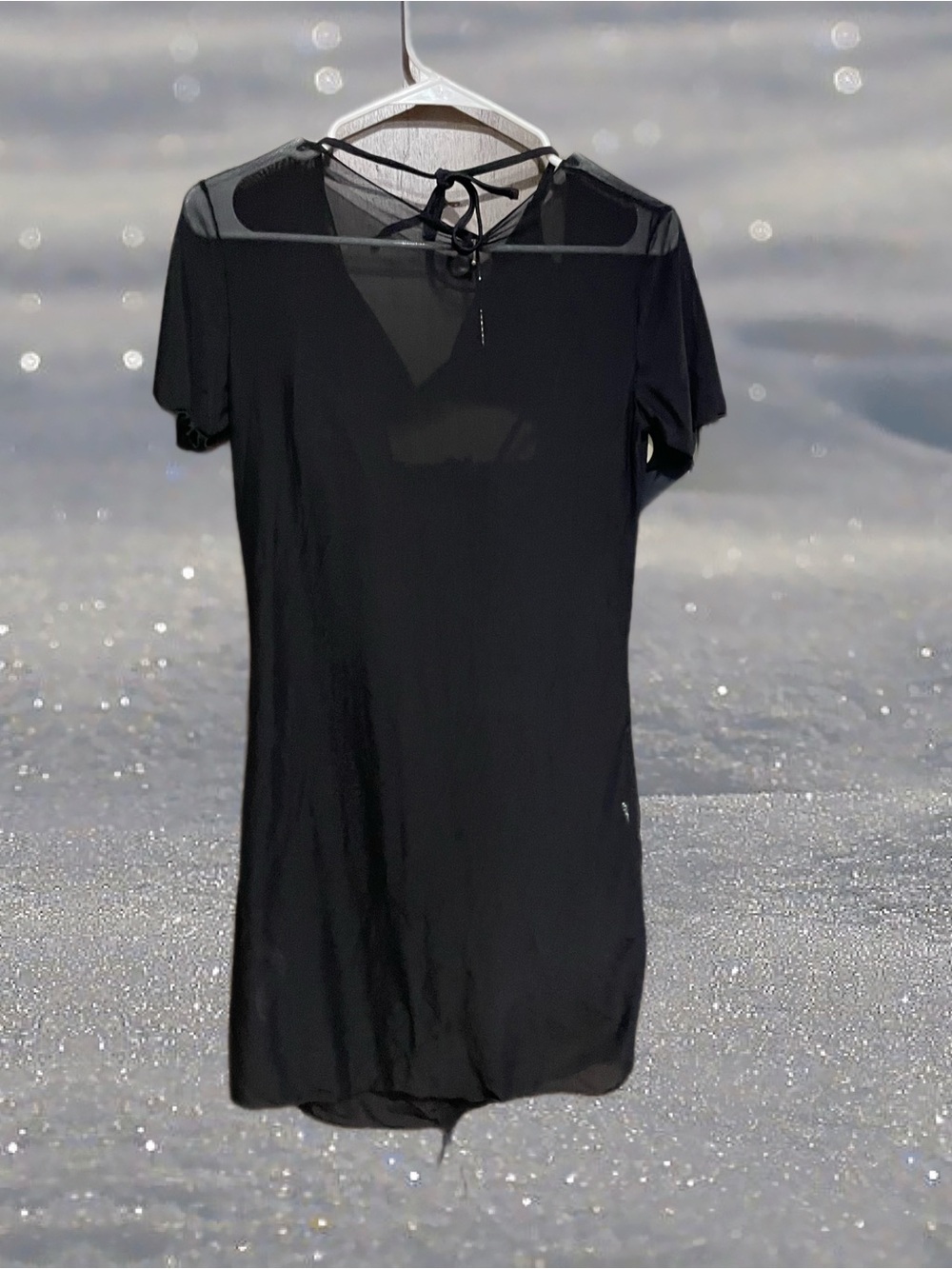 SUMMER SALE!! NWT- BLACK 3 piece bikini set. Cover up, top and bottom - Picture 3 of 6
